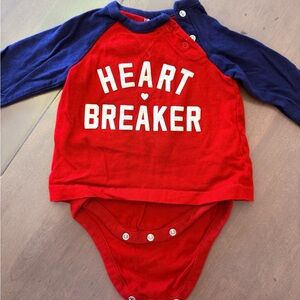 GAP Red and Blue Baby Onesie